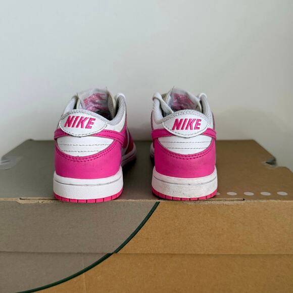 Nike Dunk Low Pink/White Toddler Sneakers - SZ 11 C - Picture 7 of 11